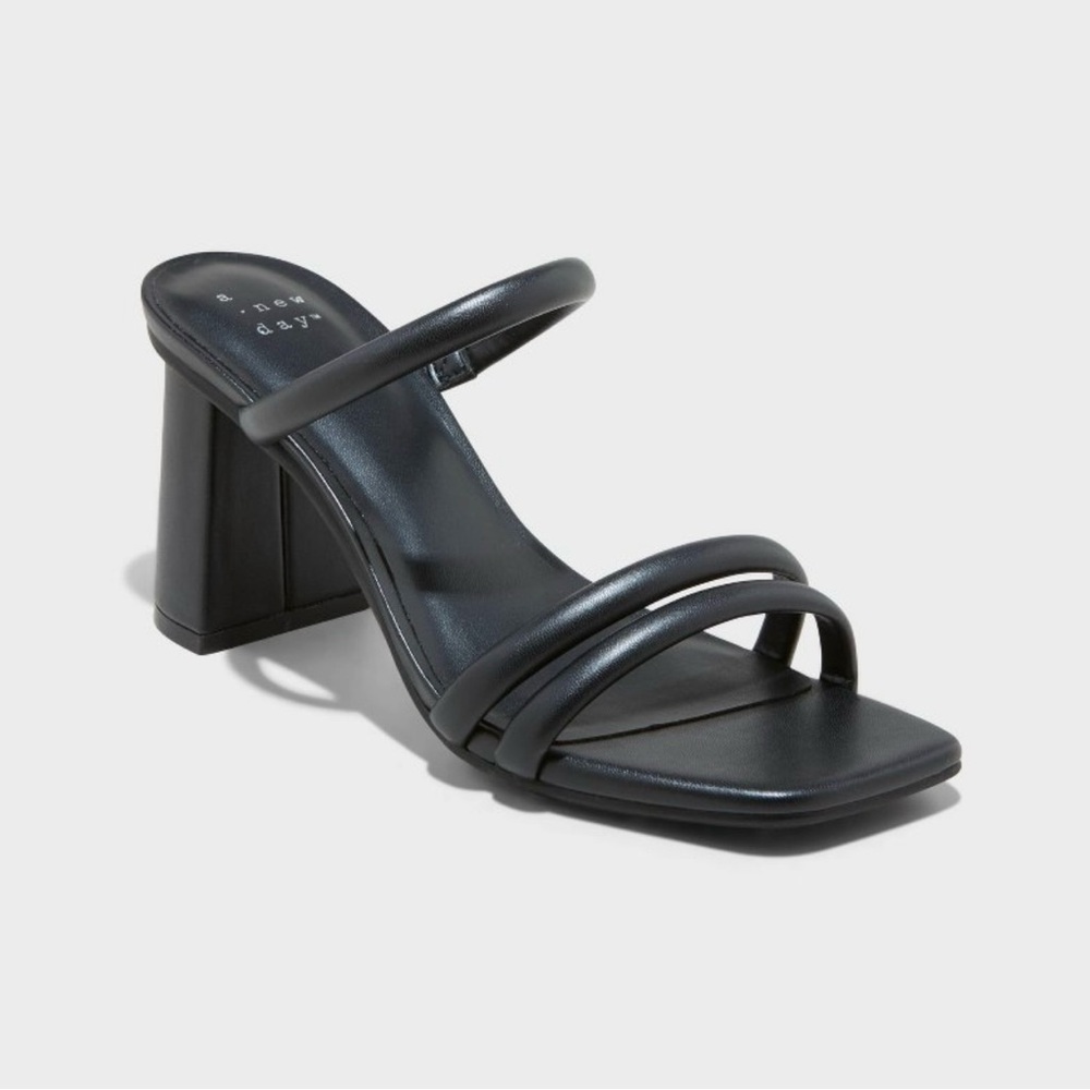 Black Strappy Heeled Sandals